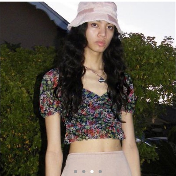 SOLD urban outfitters mesh ruched blouse - Picture 3 of 4